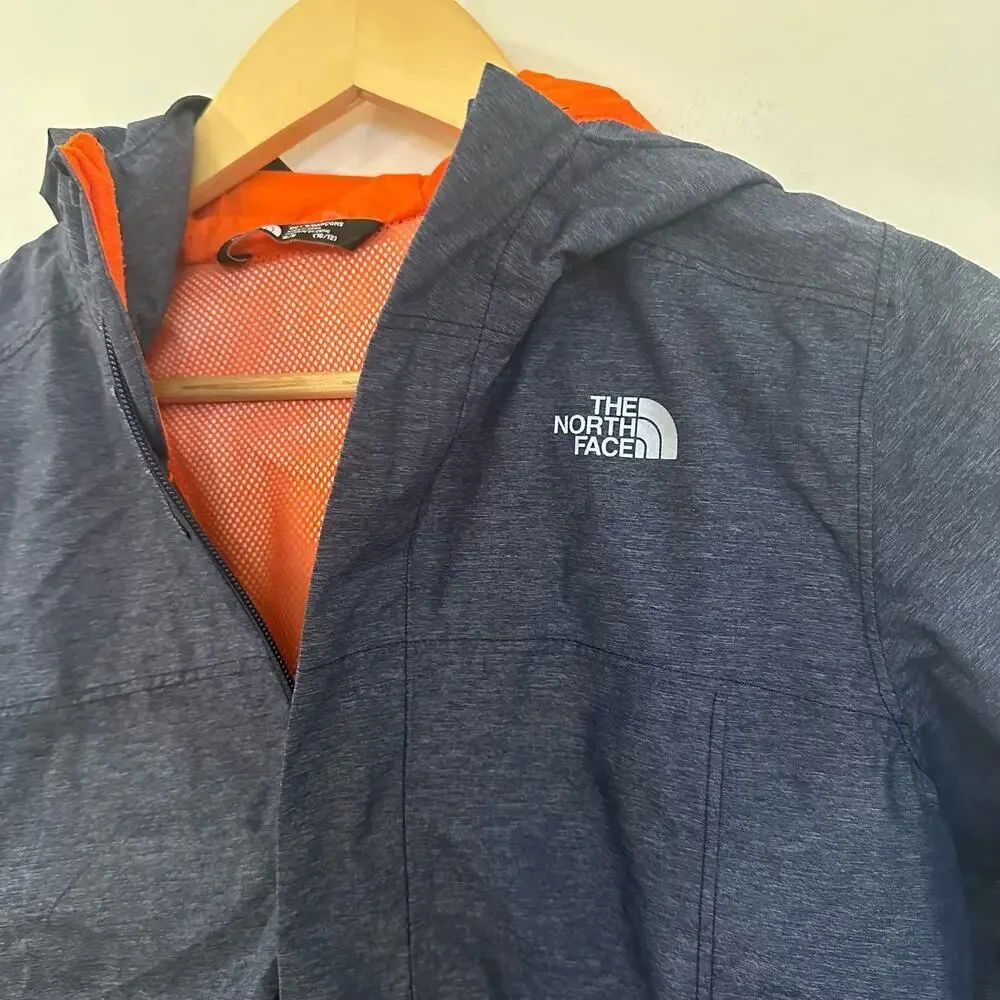 Boy's North Face Windbreaker sz M (10-12) Navy Blue Full Zip Hooded Jacket